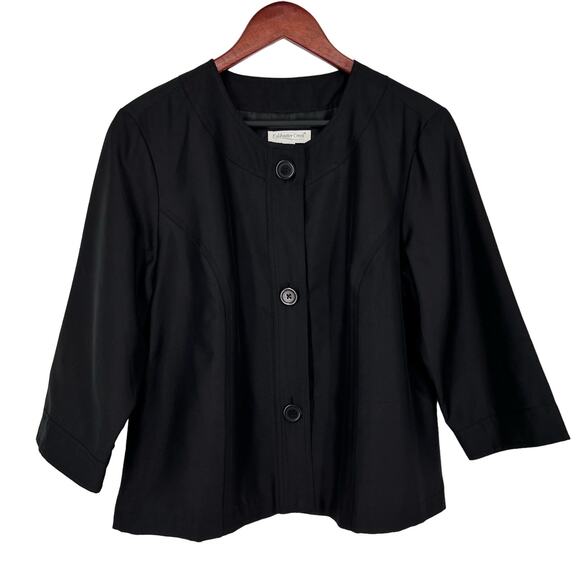 Coldwater Creek Tops - NEW NWOT 100% Silk Coldwater Creek Sz 14 Black Formal Dinner Blouse Shirt Top